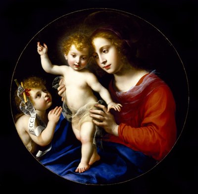 圣母与婴儿与圣婴施洗约翰 作者 Carlo Dolci
